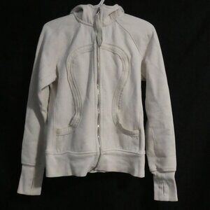 Women's White Zip-Up Hoodie